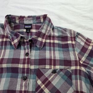 Patagonia Heywood Organic Cotton Plaid Flannel Long Sleeve Button Up Shirt. 4